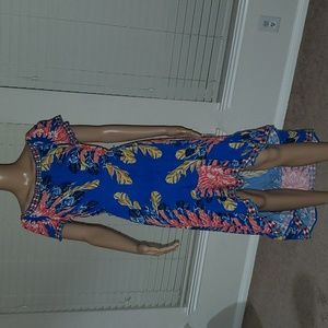 Flying Tomato L stitch detail square neckline vibrant trooical colors ruffles